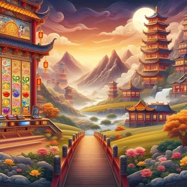 Antarmuka permainan Egypt's Book of Mystery di jimat toto menampilkan gulungan, simbol, dan tombol taruhan